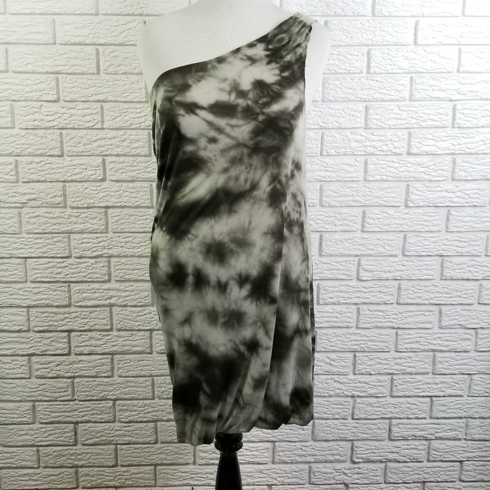 Young Fabulous & Broke One Shoulder Dress L Green